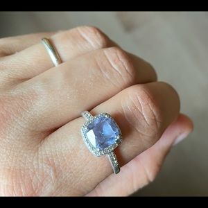 Sterling Silver ring with light amethyst stone